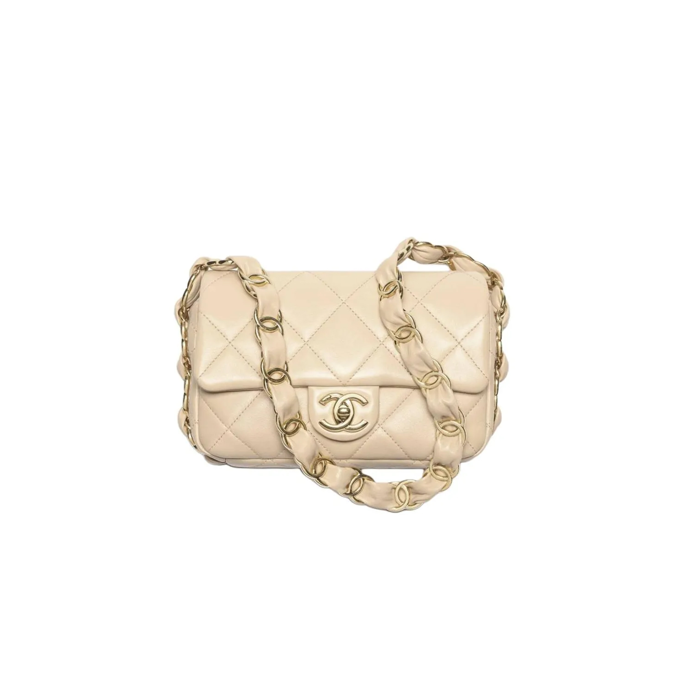 CHANEL DOUBLE C THICK CHAIN FLAP UNDERARM BAG AS5174 (21*13*7cm)
